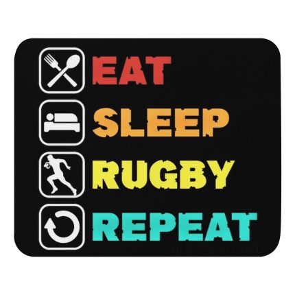Eat Sleep Rugby Repeat Mouse Pad