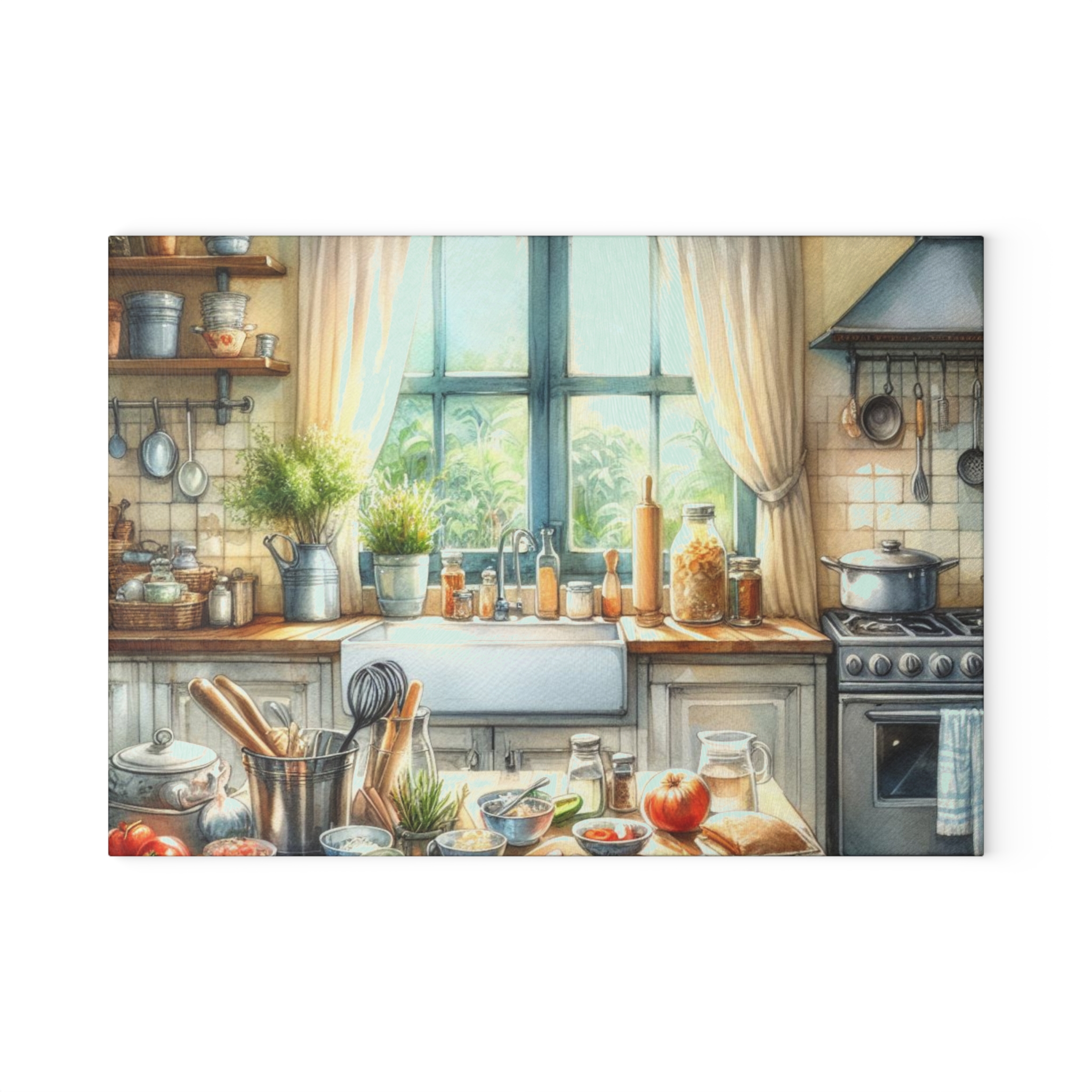 Colorful Kitchen Glass Cutting Board